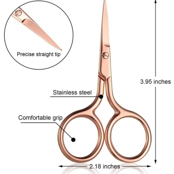 Stainless Steel Mini Beauty Grooming Scissors, Rose Gold - Picture 5 of 7
